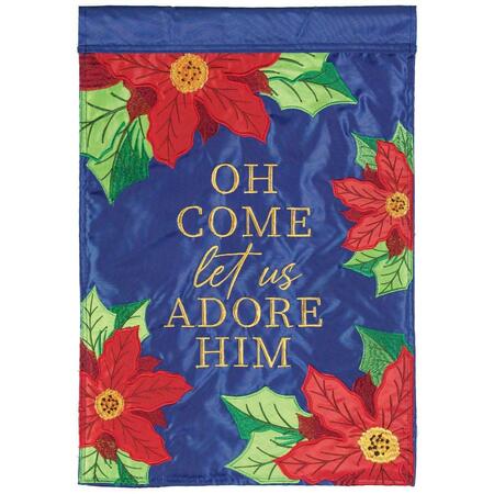 RECINTO 13 x 18 in. Oh Come Let Us Adore Him Polyester Garden Flag RE3458909